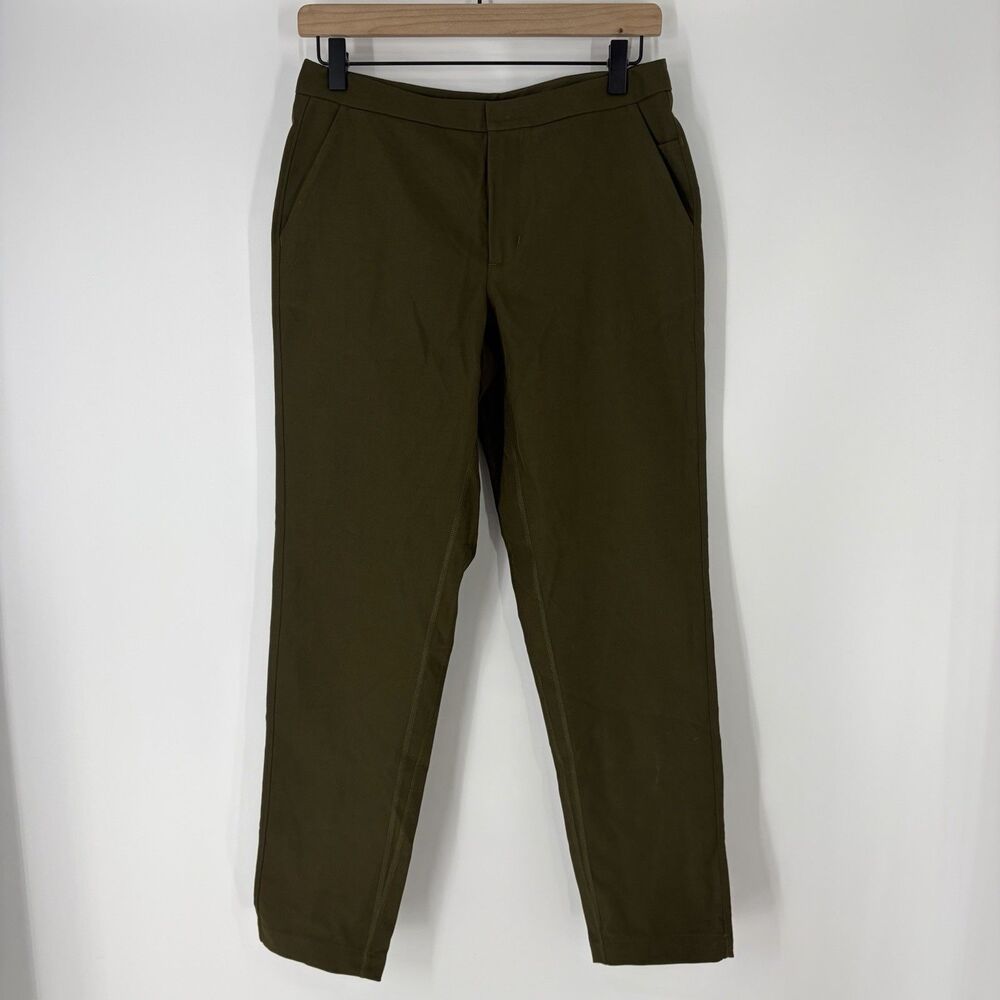 Lululemon City Trek Trouser Size 6 Womens Olive Green Stretch Travel Pants Twill